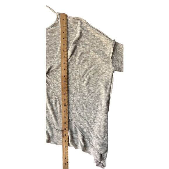 n/p Open Back Long Sleeve Lightweight Gray & White Top One Size - Picture 4 of 8